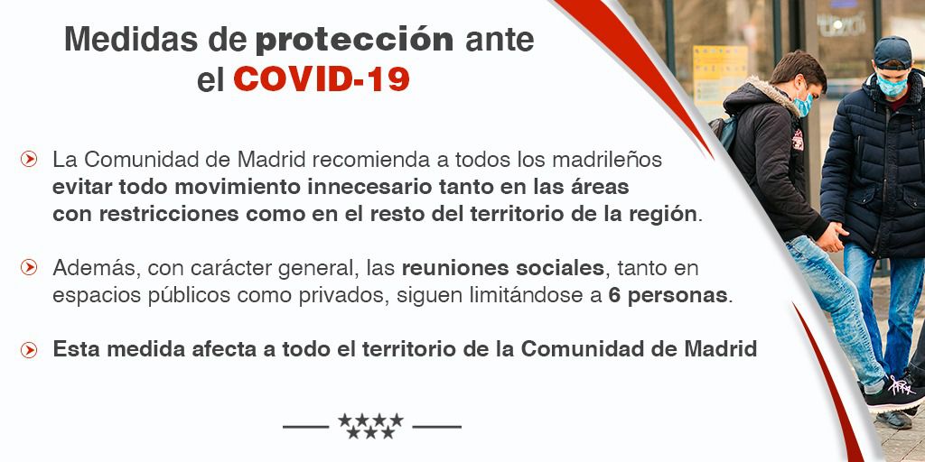 La Comunidad de Madrid incluye ocho nuevas zonas sanitarias con restricciones