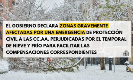 El Gobierno de España declara la Comunidad de Madrid zona catastrófica por el temporal Filomena