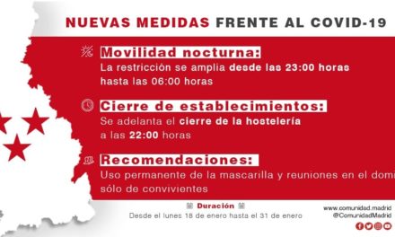 La Comunidad de Madrid anuncia el cierre de la hostelería a las 22:00 horas y adelanta el toque de queda a las 23:00 horas
