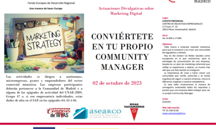 El 2 de octubre «Conviértete en tu propio Community Manager», en un taller organizado por Cámara de Madrid en Rivas