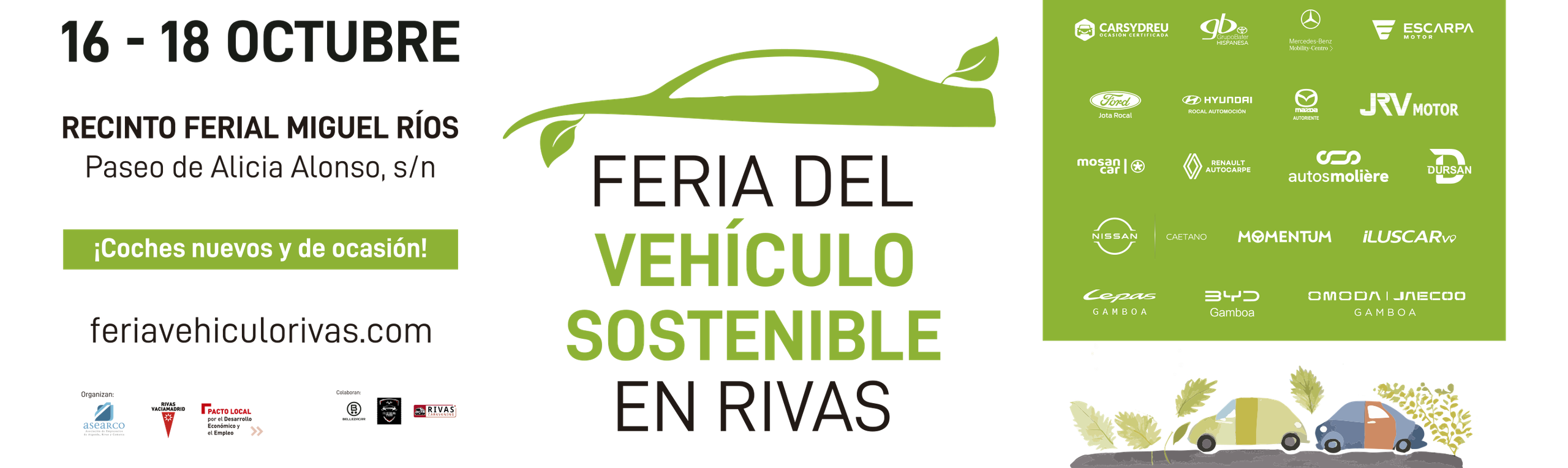 Alrededor de 400 vehículos y potentes ofertas, protagonistas de la próxima Feria del Vehículo Sostenible de Rivas